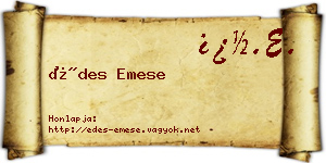 Édes Emese névjegykártya